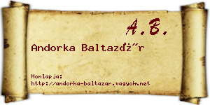 Andorka Baltazár névjegykártya